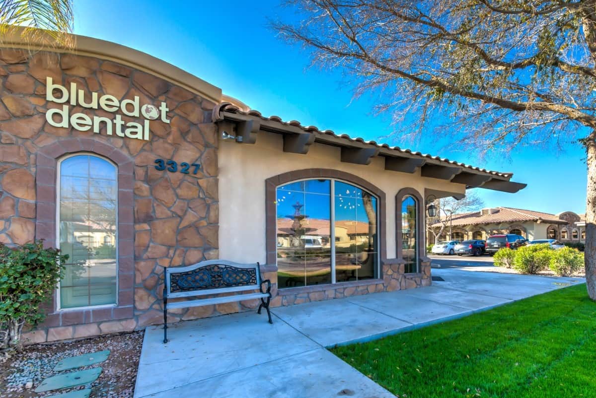 The reception area at BlueDot Dental in Gilbert